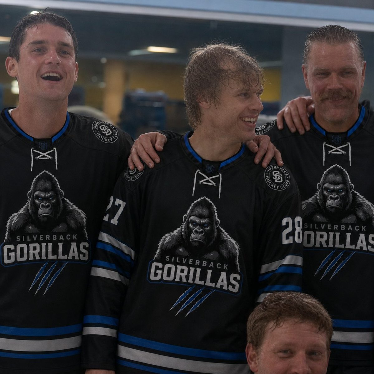 Silverbacks players standing together in team jerseys.